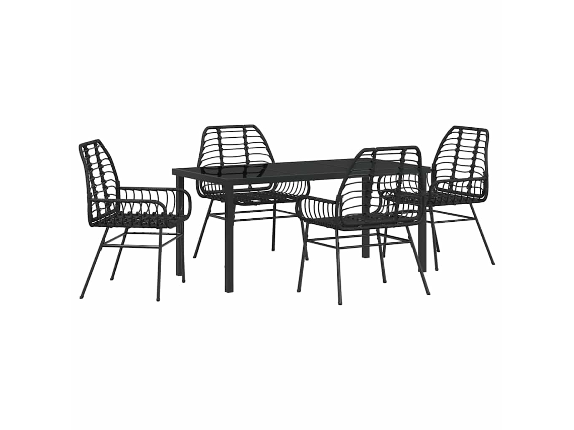 Conjunto Jantar para Jardim 5 Peças Verde Vime Pe MAISON EXCLUSIVE