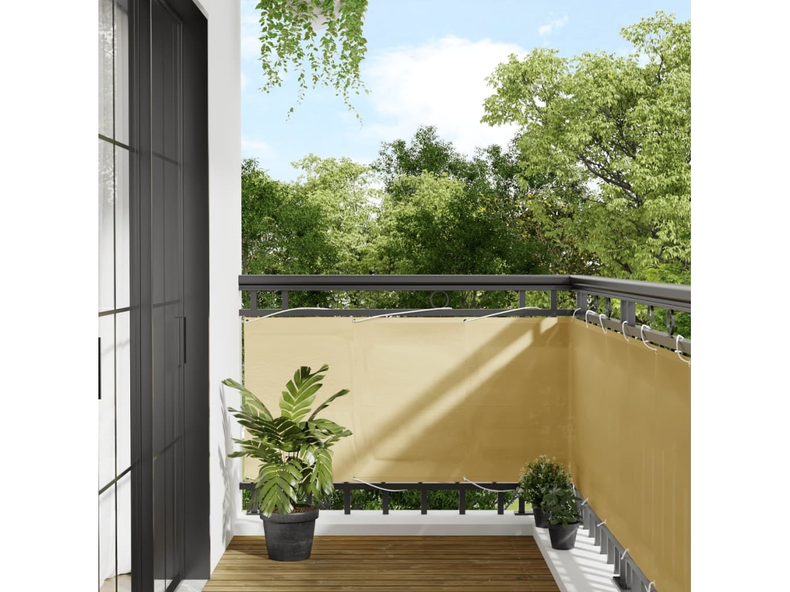 Vidaxl Tela De Varanda 75x300 Cm 100% Poliéster Oxford Cor Areia
