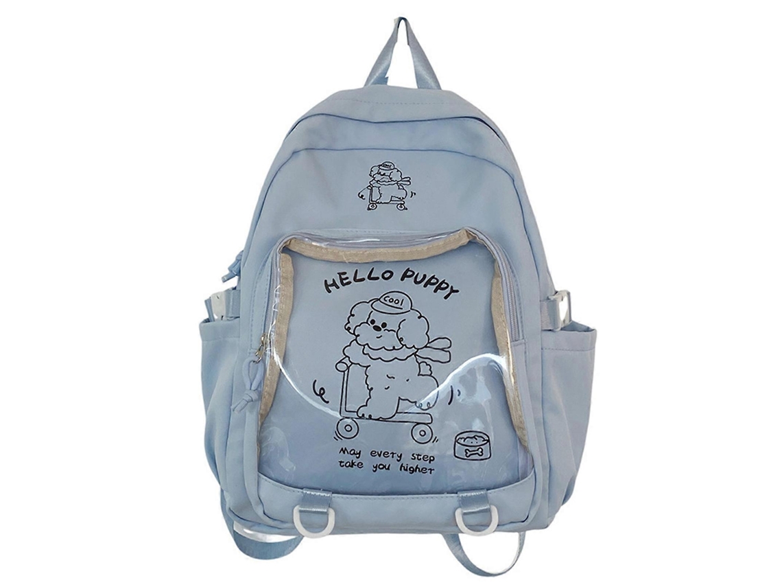 Mochila Itabag Transparente Com Alfinetes Para Meninas Adolescentes, Bolsa Escolar De Grande Capacidade Estilo Japonês, Azul Olysi Shop