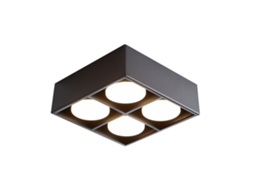 4 Holofotes de Teto Led Pretos Montados na Superfície Ajustável Branco Quente Gx53 4X5W Quadrado Moderno para Sala de Estar de Escritório NETTLIFE