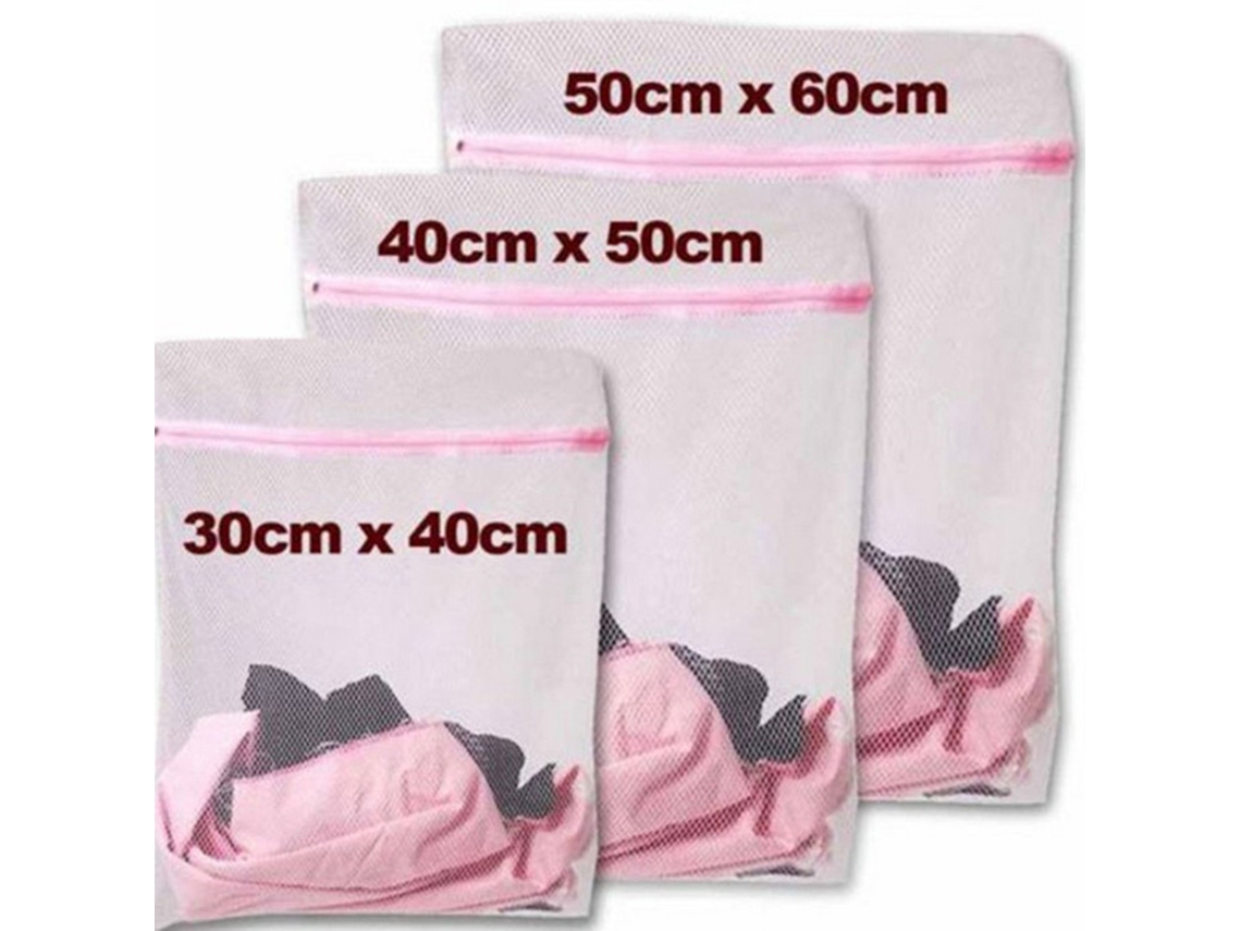conjunto de 3 cestos de malha para lavar roupa BRILVIBERA