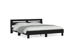 Bed Frame, Bed Frames Vidaxl Preto Madeira Processada (180 X 200 Cm)