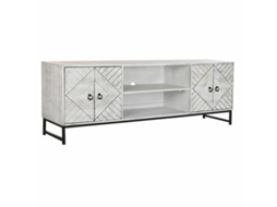 Móvel de TV DKD Home Decor 180 x 40 x 60 cm Metal Preto Branco Madeira de Manga