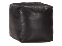 Vidaxl Pufe 40x40x40 Cm Couro De Cabra Genuíno Preto