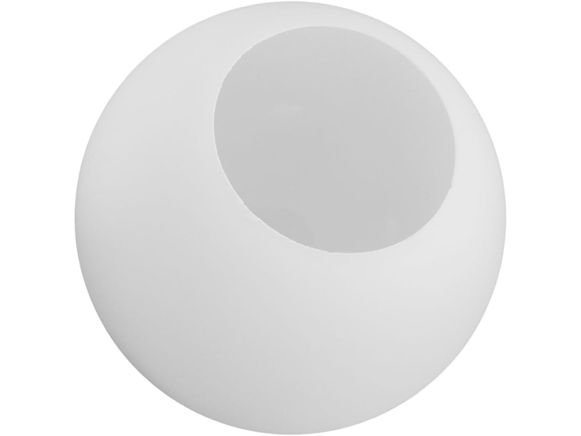 Vidro Esférico Fosco, Branco Leitoso, 150 Mm De Diâmetro, Abertura De 55 Mm, Difusor De Luz Suave.