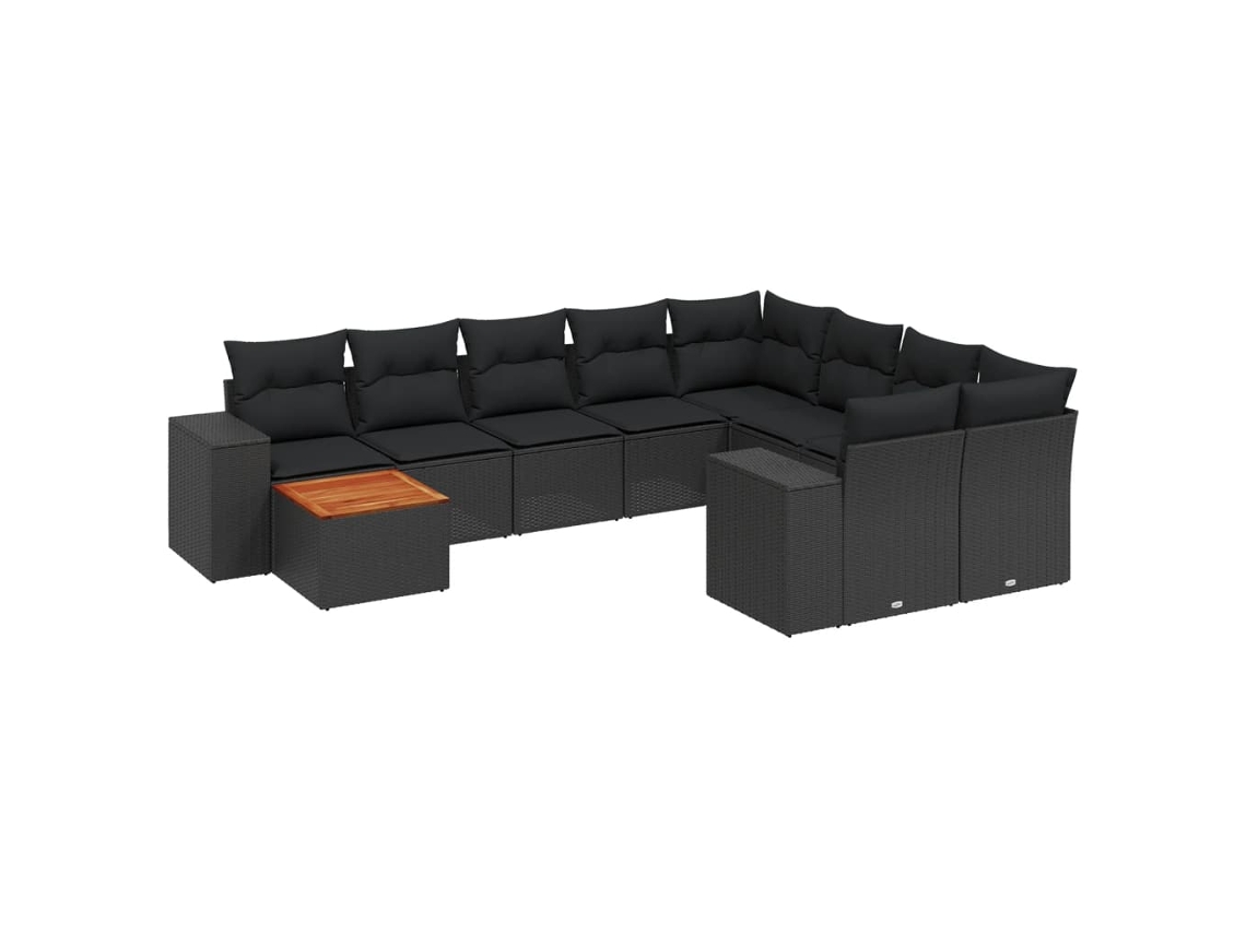 Garden Sofa Set, Garden Sofa Sets Vidaxl Preto Rattan / Vime (n/a)