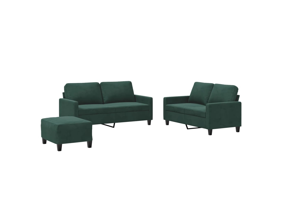 Conjunto 1 Conjunto De Sofás Vidaxl Verde Veludo (70 X 55 X 41 Cm)