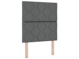 Cama Bospring Com Colchão Cinza Escuro Tecido Vidaxl Cinzento Fabric (80x200 Cm)