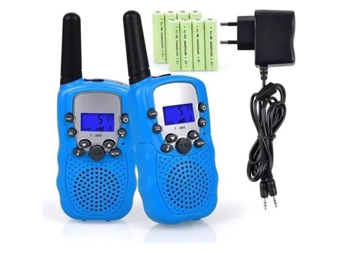 Walkies Talkies Recarregáveis Crianças 3km De Longo Alcance Interfone Presente De Natal Brilvibera (azul)