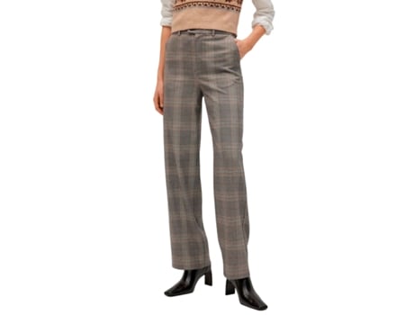 Calças De Mulher Mango Cintura Subida Pati Bainha Castanho (xs)