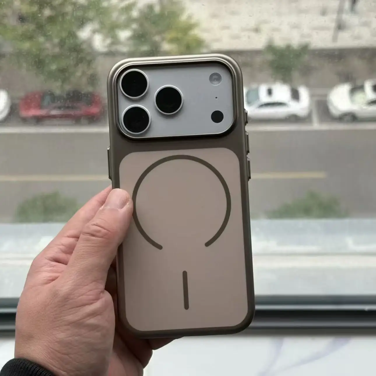 Capa Magsafe Com Carregamento Sem Fio Magnético (cinza, Iphone 15 Pro) Para Iphone