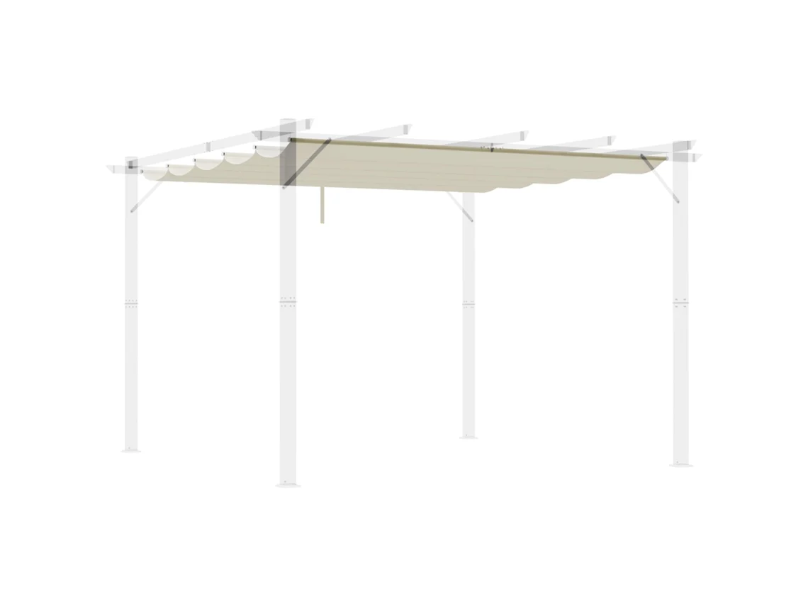 Capa Retratil Pergola 3x3m 10 Furos Creme