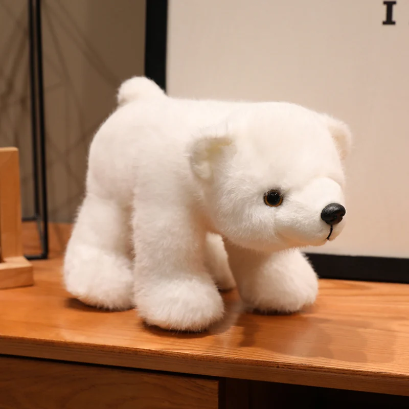 Urso de Pelúcia Realista de Desenho Animado MDUG (branco, 28 Cm)