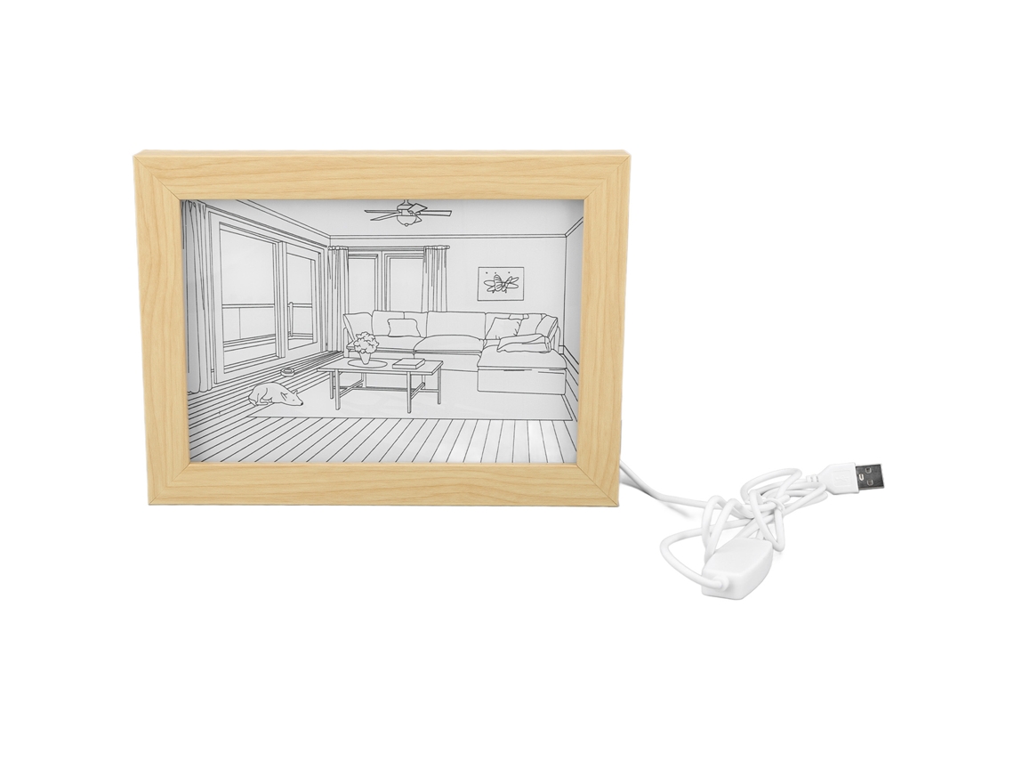 Rebe-quadro Iluminado Com Led Estilo Anime Japonês 3 Modos Luz Solar Simulada Marco Fotográfico