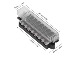 Caixa De Fusíveis De Lâmina 8 Vias Com Tampa Transparente Compacta Ato Atc 32vdc 100a