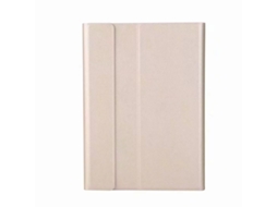 Capa Com Teclado Bluetooth Em Couro Compatível Com Ipad 2024 Pro 13", Cor Dourado