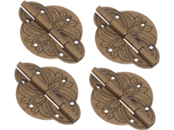 Nuobesty 4 Dobradiças De Latão Antigo Para Caixa Joias 42x31mm E Vitrine