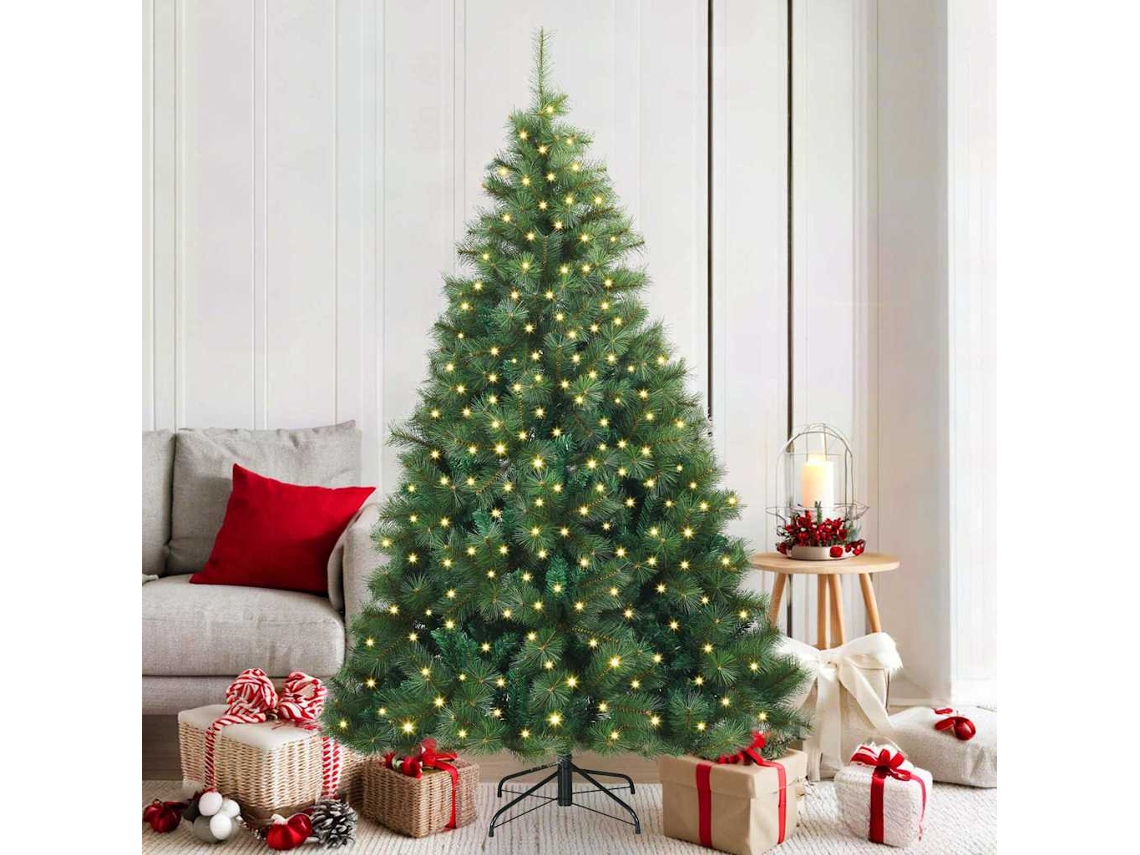Vidaxl Árvore De Natal Artificial Com 300 Leds Verde 180 Cm Pe E Pvc