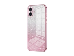 Capa Para Iphone 16 Plus - Glitter Degradê - Acabamento Eletroplaqueado