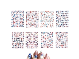 Adesivos de Unhas para O Dia Da Independência Autoadesivos em 3D para Decoração. NEVEANCE