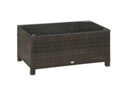 Mesa de Centro Jardim Aço e Vime Pe Cor Marrom 85x50x39 cm Outsunny