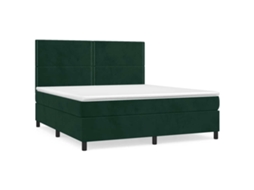 Cama com Molas/colchão 180x200 Cm Veludo Verde escuro MAISON EXCLUSIVE