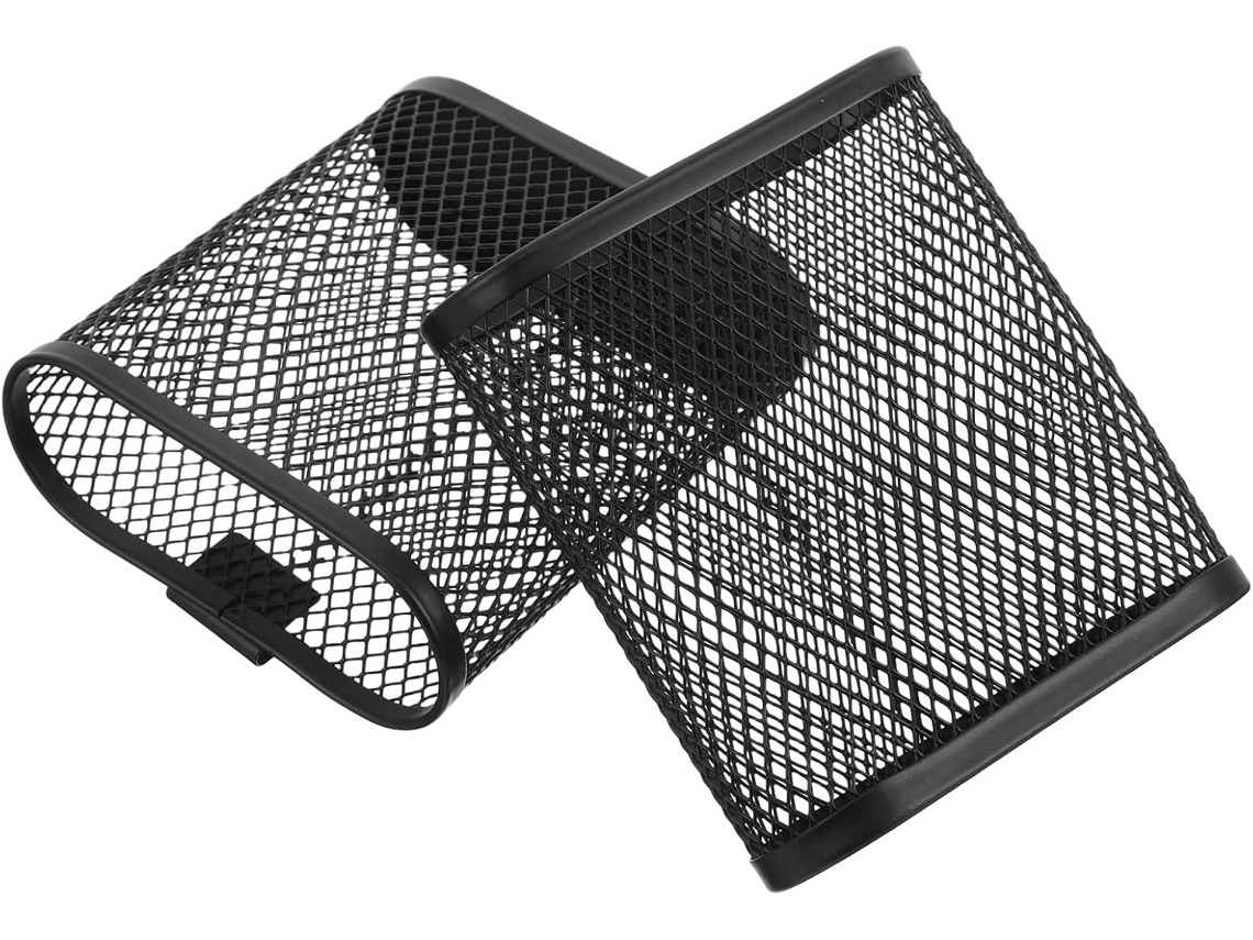 Conjunto de 2 Alipis com Porta lápis Ovais Metal para Pendurar, Organizador Canetas Multifuncional em Tela Met