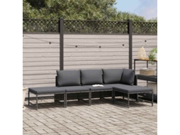 Maison Exclusive - 5 Pcs Conjunto Sofás De Jardim C/ Almofadões Vime Pe Cinzento