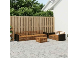 Vidaxl Conjunto De Sofás Para Exterior 7 Pcs Natural