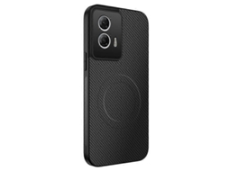 Capa Para Motorola Moto G85 5g Compatível Com Magsafe Wanlonfeng Tq Series Com Textura De Fibra De Carbono E Tpu, Preta