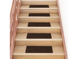 Vidaxl Tapetes De Escada Autoadesivos 30 Peças 60x25 Cm Marrom Retangular