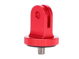 1/4 Mini Tripod Mount Adapter Video Action Camera Accessory Aluminum Alloy LAXISCREED (red)