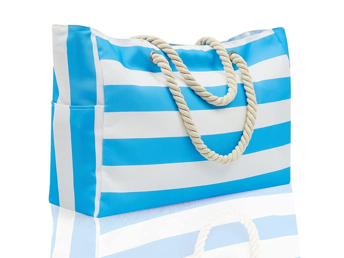 Bolsa Listrada Simples, Elegante E Prática, Com Grande Capacidade Para Compras Femininas
