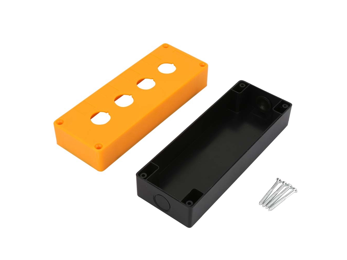 Caixa De Proteção Para Interruptor Push Button 22mm Com Quatro Furos Waterproof Amarela