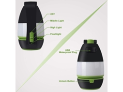 Rebe linterna de Camping Recargable 3 En 1 Con Batería 2000mah Lámpara de Mesa Led Impermeable para Senderismo Exterior Interior