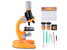 Microscópio Biológico Monocular de Alta Resolução 40x 1200x em Plástico para Crianças, Laranja BRILVIBERA