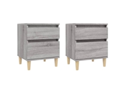 Bedside Cabinet, Bedside Cabinets Vidaxl Cinzeto Madeira Processada (n/a)