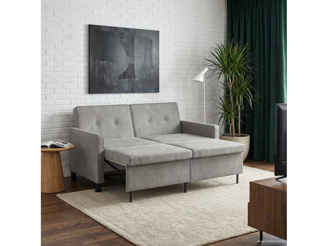Vidaxl Sofá-cama Verde Claro Tecido