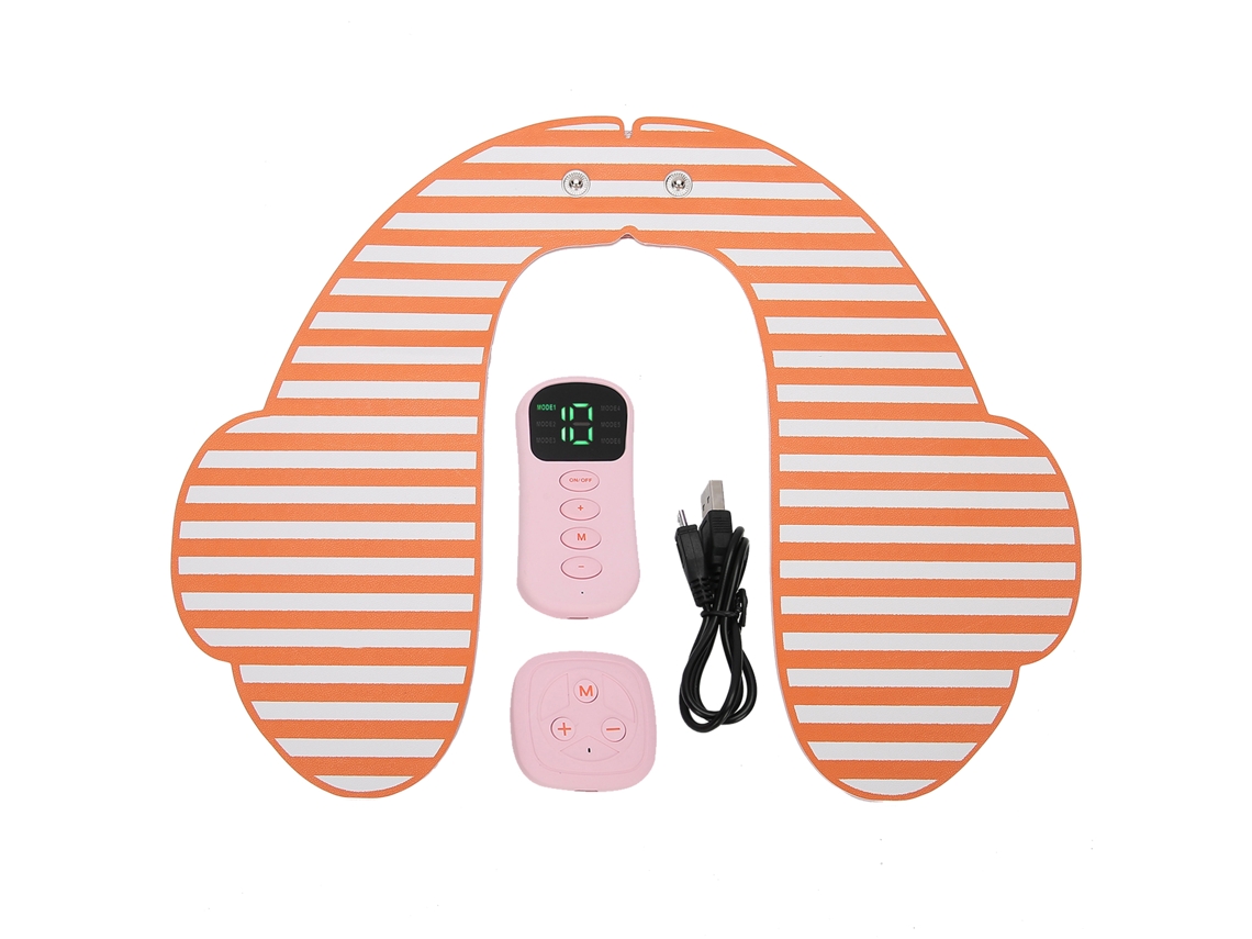 Aparelho Elétrico Para Treinamento De Glúteos Com Controle Remoto, Estimulador Muscular Recarregável, Tonificador E Levantamento Listras Laranja