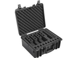 Estojo Rígido para Pistola com Revestimento Pré cortado, Resistente À Água e Ao Pó, 5 Pistolas, 18,9 × 16,3 8,5 Polegadas, Fechadura, Cor Preta