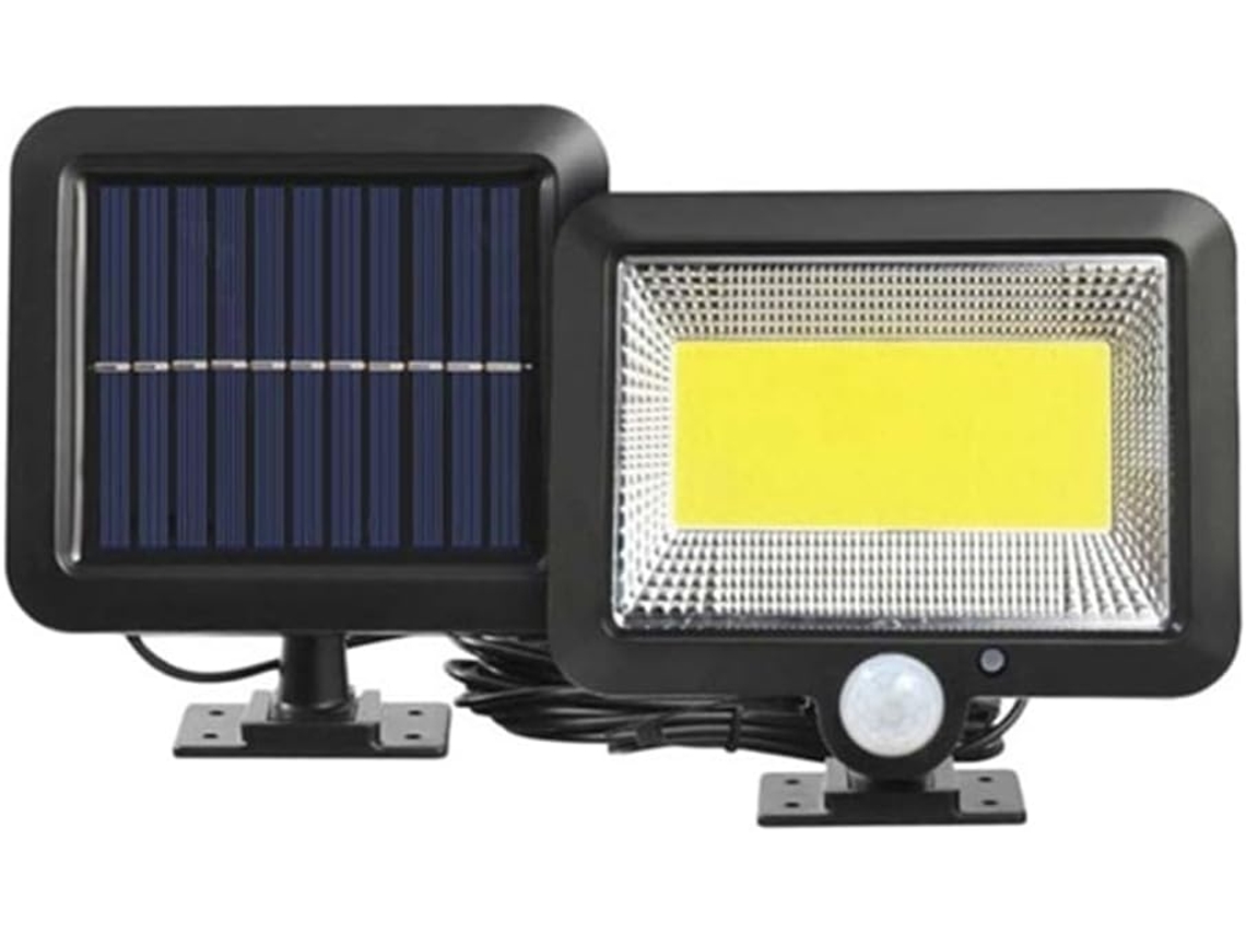 Luminária De Parede Solar Com 100 Leds Cob, À Prova Dágua Ip65 E Com Sensor De Movimento. Gokoco