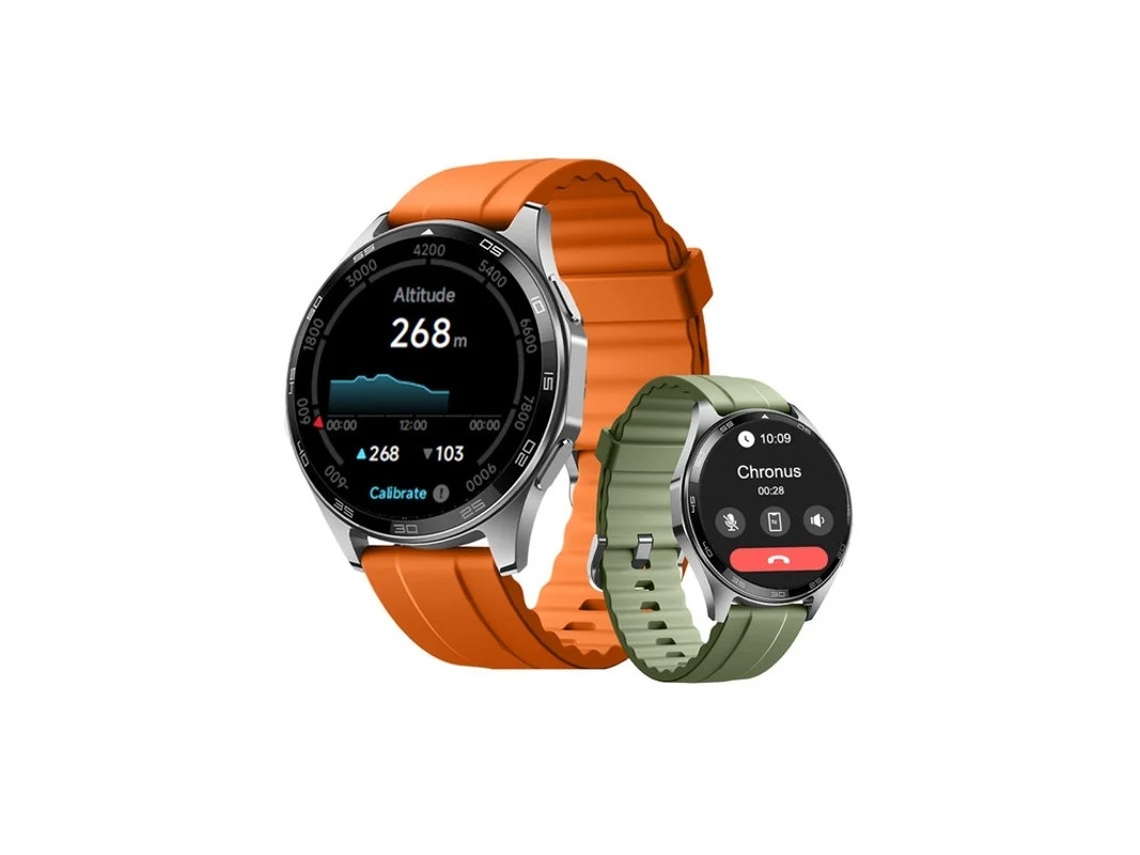 Smartwatch masculino Bestvite com GPS, GTX15, à prova d'água até 3 ATM, monitor de frequência cardíaca, Body Energy, laranja