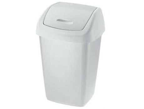 Caixote do Lixo Tampa Basculante 50 Litros Branco