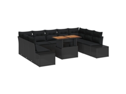 Conjunto 10 Conjunto De Jardim Vidaxl Preto Vime Pe (100 X 55 X 73 Cm)