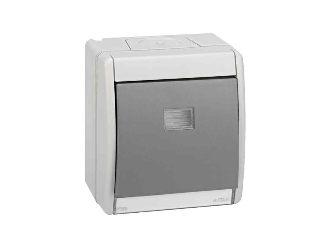 Interruptor SIMON 44 Aqua Cinza 10Ax 250V Ip55 4490201-035