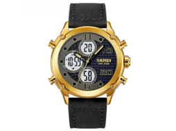 Relógio Masculino Moda Data Quartzo Impermeável Preto Shell Azul VEANXIN