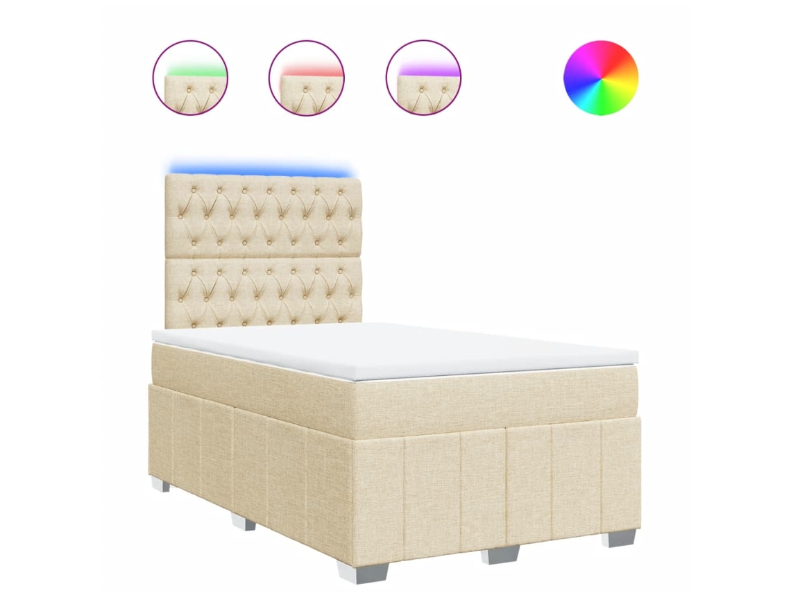 Box Spring Bed, Box Spring Beds Vidaxl Creme Tecido (120 X 190 Cm)