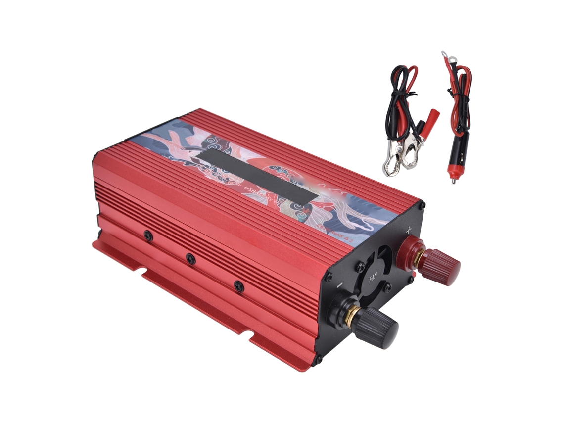 Rebe-convertidor De Energia Inteligente 300w De Alumínio Dc12v Para Ac220v Com Tela Inversor De Potência Rouge