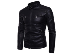 2026 chaqueta de Cuero Motera para Hombre Talla S 3xl Corte Slim Cremallera Sin Capucha Cuero Pu