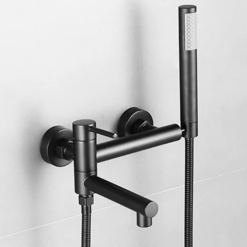 Torneira para Banheira com Chuveiro, Bica Giratória e Ducha Manual. MDUG (preto)